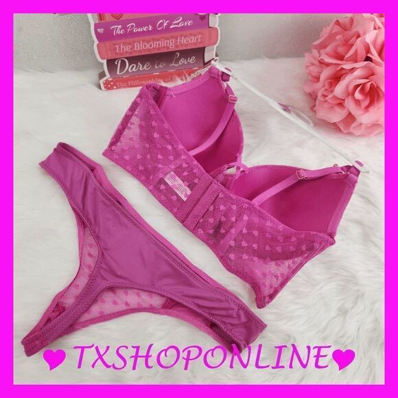 ❣️👙 Rose Violet Push Up Bra & pantie set {French affair} 👙❣️ - Picture 3 of 4